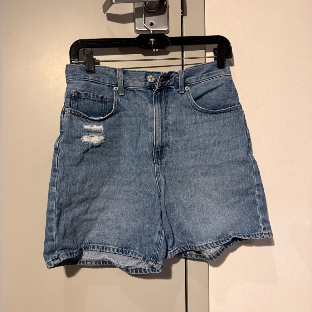 Uniqlo Light Blue Denim High-Rise Jean Shorts